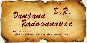 Damjana Radovanović vizit kartica